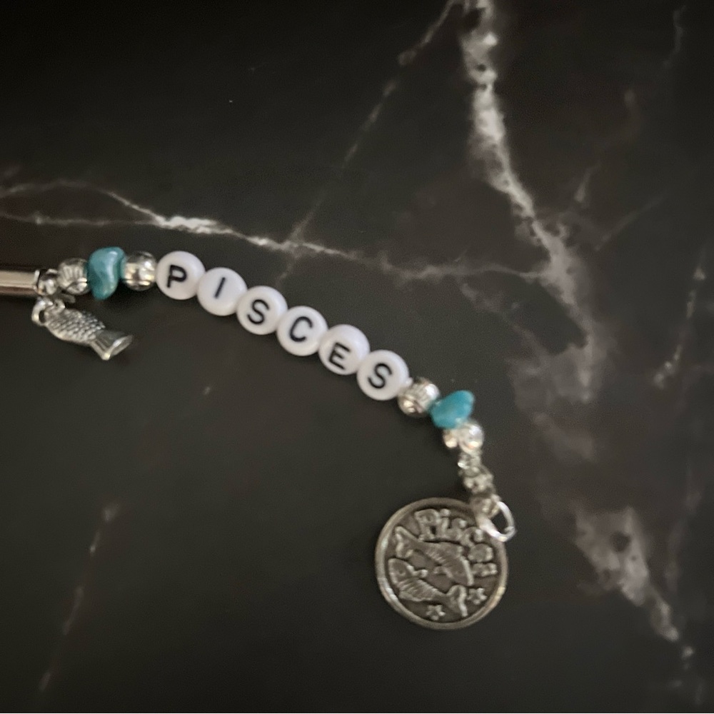 PISCES Astrological Sign Roach Clip Smoker’s Helper with Birth Sign & Charm